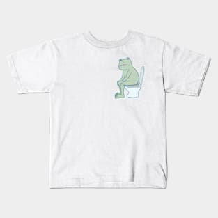 Funny Frog Toilet Kids T-Shirt